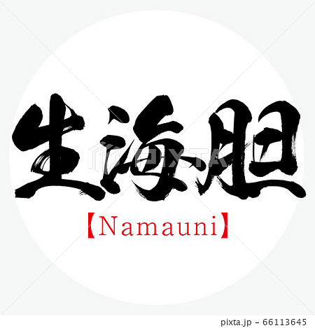生海胆 Namauni 北海道の特産品 筆文字 手書き のイラスト素材