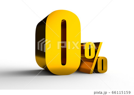 0% Zero percent golden symbol for ..interest rate of cradit card and shopping online on white background,3D Rendering 66115159