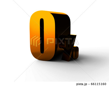 0% Zero percent golden symbol for ..interest rate of cradit card and shopping online on white background,3D Rendering 66115160