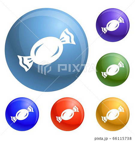 Candy bonbon icons set vector Candy bonbon icons set vector 66115738