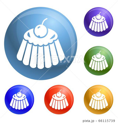 Cherry candy icons set vector 66115739