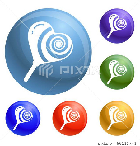 Heart candy stick icons set vector 66115741