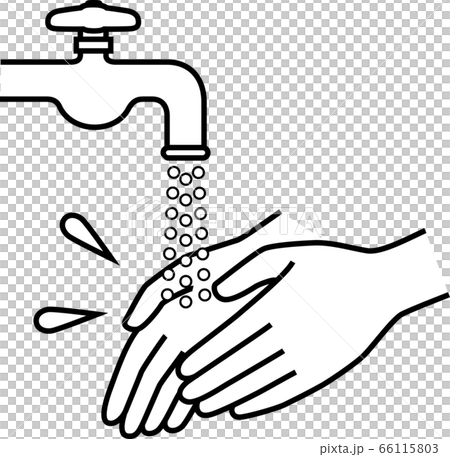 水道水で手を洗うシンプルなイラスト 66115803