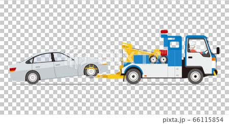 故障車を牽引するレッカー車（横向き） 66115854