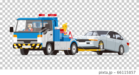 Wrecker tow a broken car (slant forward) 66115857