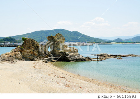 和歌浦の海　蓬莱岩と名草山 66115893
