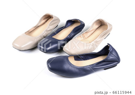 female ballet flat shoes on a white background female ballet flat shoes on a white background 66115944