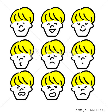 男の子表情のイラスト素材