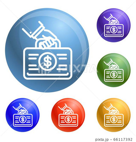 Corruption money case icons set vector 66117392