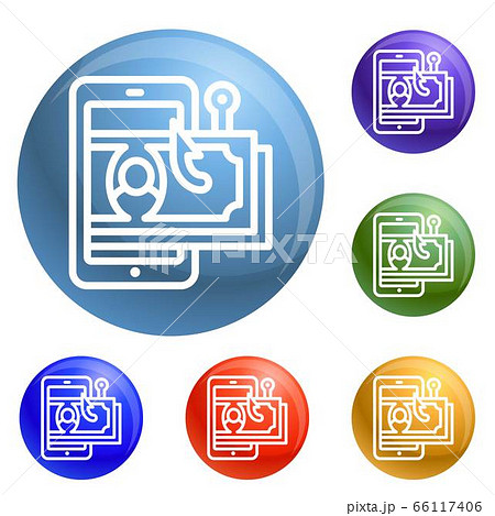 Money phishing icons set vector 66117406