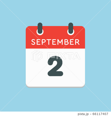 Calendar icon day 2 September, template date days 66117407