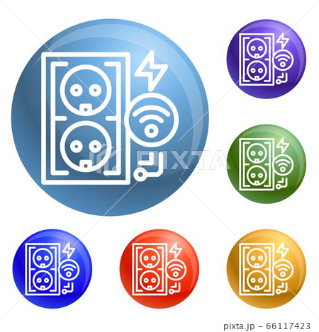 Electrical outlet icons set vector 66117423