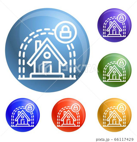 Smart house protect icons set vector Smart house protect icons set vector 66117429