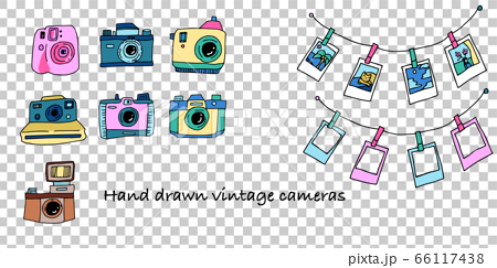Instant Camera Analog Retro Hand Drawn Stock Illustration