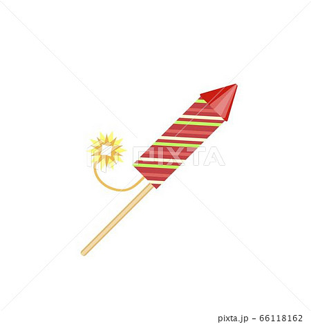 Festive rocket icon, flat style 66118162
