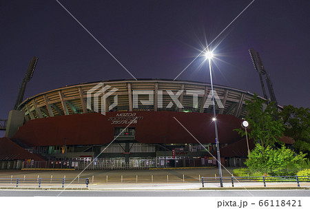 照明が消えた深夜のカープ本拠地 Mazda Zoom-Zoom スタジアム広島（マツダスタジアム） 66118421