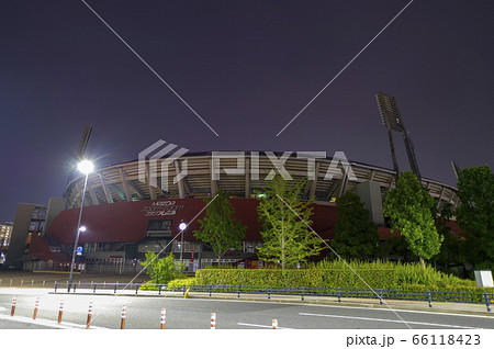 照明が消えた深夜のカープ本拠地 Mazda Zoom-Zoom スタジアム広島（マツダスタジアム） 66118423