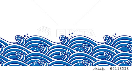 波 和柄イラストのイラスト素材