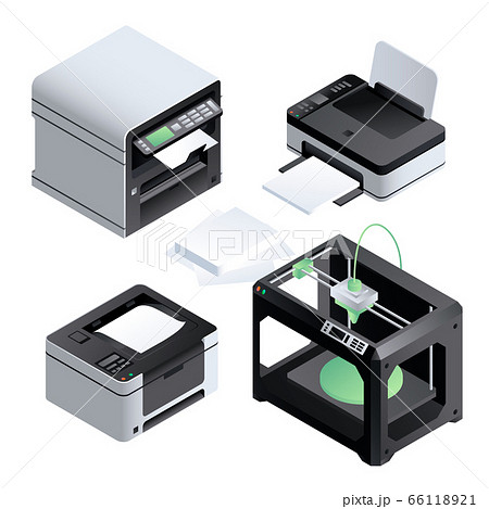 Printer icon set, isometric style Printer icon set, isometric style 66118921