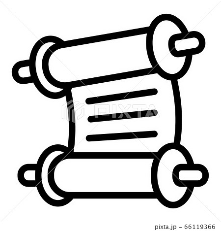Torah papyrus icon, outline style Torah papyrus icon, outline style 66119366