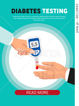 Diabetes testing information. Doctor testing blood 66119663