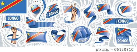 Vector set of the national flag of Democratic Republic of the Congo 66120310