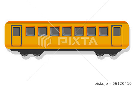 Yellow passenger wagon icon, cartoon style Yellow passenger wagon icon, cartoon style 66120410