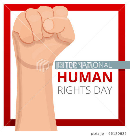 International human rights day concept background, cartoon style 66120625