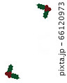 クリスマスカード　（ヒイラギ２つ）縦　NO2 66120973