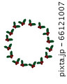 クリスマスカード（ヒイラギ円枠１）白バック　縦 66121007