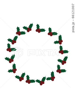 クリスマスカード(ヒイラギ円枠1)白バック 縦 クリスマスカード(ヒイラギ円枠1)白バック 縦 66121007