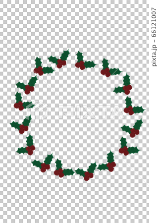 クリスマスカード(ヒイラギ円枠1)白バック 縦 クリスマスカード(ヒイラギ円枠1)白バック 縦 66121007