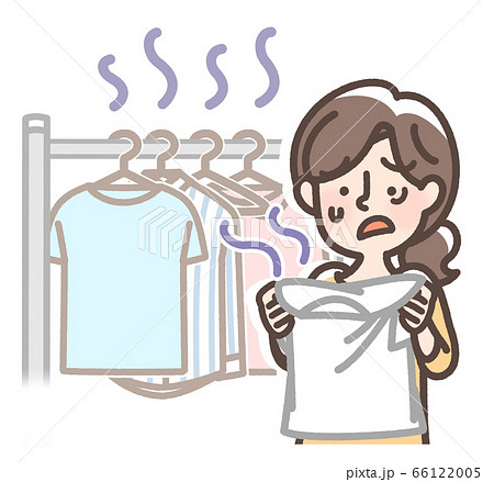 梅雨時の部屋干し　臭い 66122005