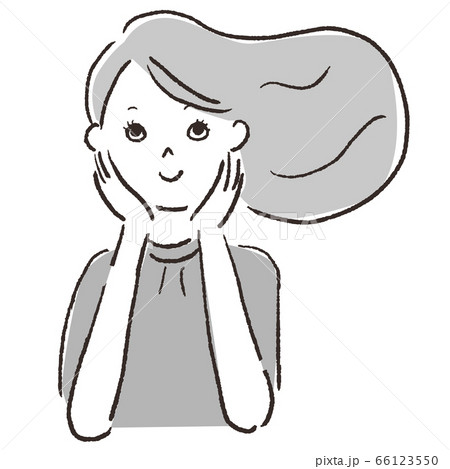 Female facial expression hand drawn vector 66123550
