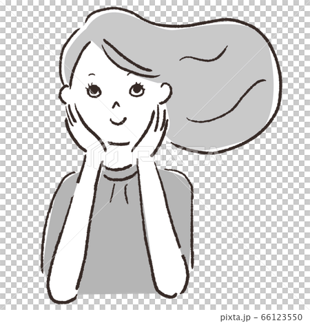 Female facial expression hand drawn vector 66123550