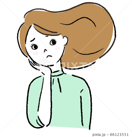 Female facial expression hand drawn vector 66123551