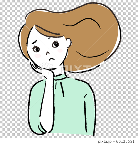 Female facial expression hand drawn vector 66123551