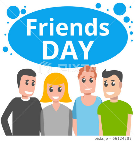Happy friends day concept background, cartoon style Happy friends day concept background, cartoon style 66124285