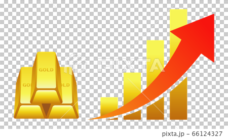 金の値段が上がるイメージのイラスト素材