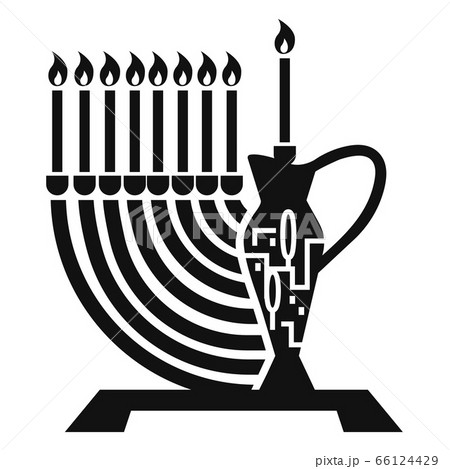Candle stick and jug jewish icon, simple style 66124429