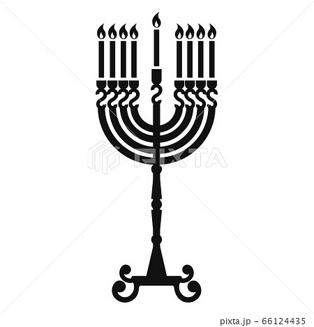 Hanukkah candle stand icon, simple style Hanukkah candle stand icon, simple style 66124435