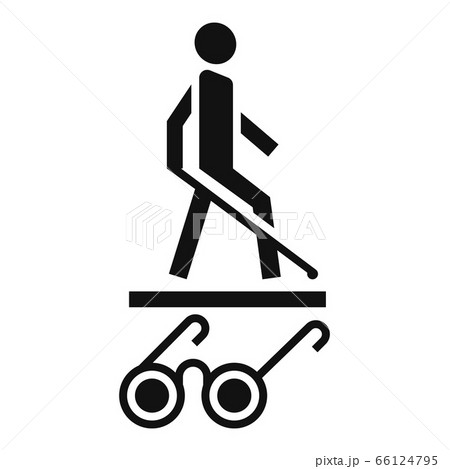 Blind man glasses icon, simple style Blind man glasses icon, simple style 66124795