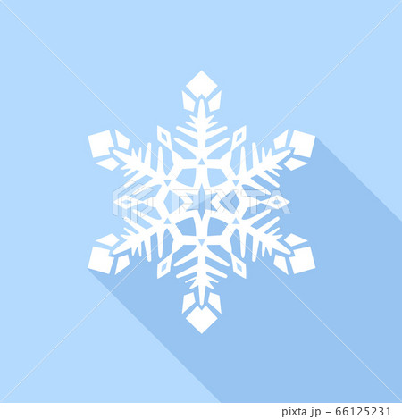 White snowflake icon, flat style White snowflake icon, flat style 66125231