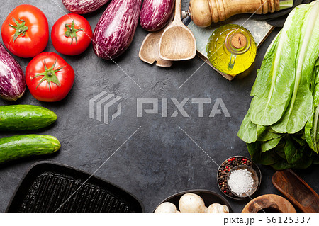 Cooking utensils, ingredients and chalkboard Cooking utensils, ingredients and chalkboard 66125337