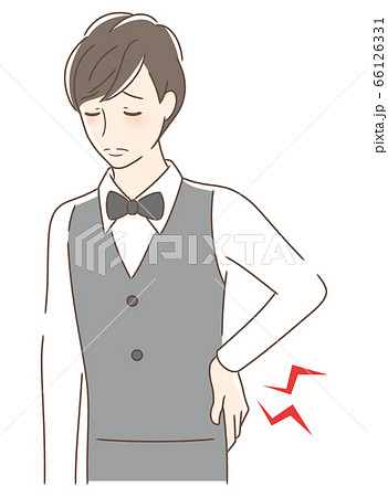 腰痛に悩む男性のイラスト素材