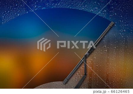 Car wiper with drop on glass 66126465