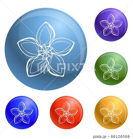 Lily exotic flower icons set vector Lily exotic flower icons set vector 66126568
