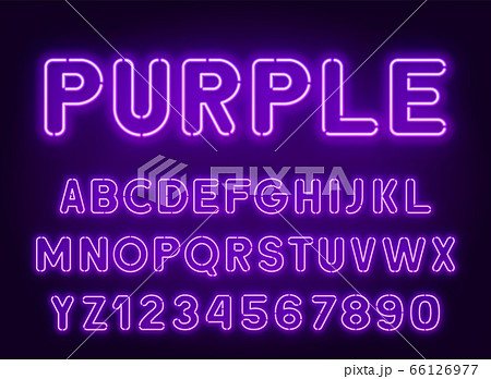 Neon rounded purple font, glowing alphabet with numbers. Neon rounded purple font, glowing alphabet with numbers. 66126977