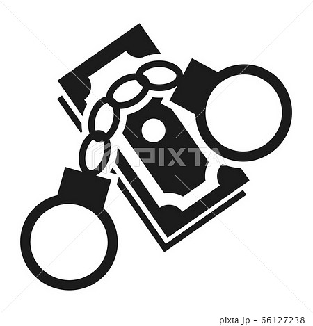 Bribery money handcuffs icon, simple style 66127238