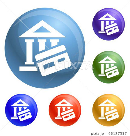 Credit card bank icons set vector 66127557